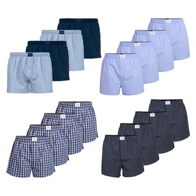TOM TAILOR Men's Web Boxer Briefs, 4 Pack - Pure Cotton, Westside C, Plaid...
