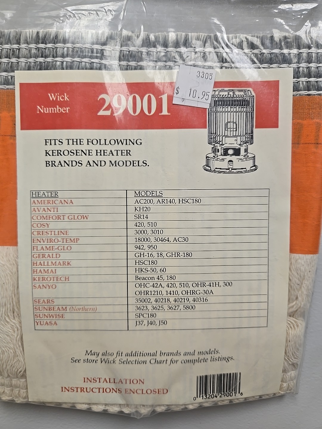 Kero-World Wick # 29001 Replacement Wick, New In Bag