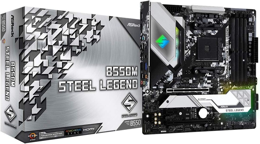 ASRock B550M Steel Legend AM4 Motherboard Micro ATX AMD Ryzen 5000