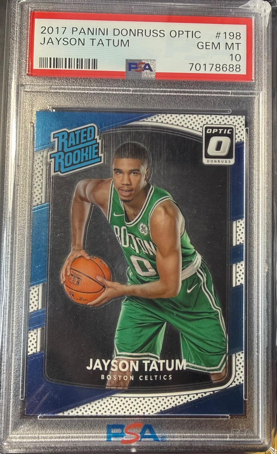 JAYSON TATUM PSA 10 2017 PANINI DONRUSS OPTIC #198 RATED ROOKIE RC CELTICS 1159