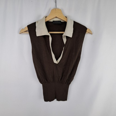 #ad Top Prada in puro cashmere colore marrone taglia 42 da donna EUR 130.00