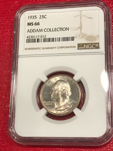 NGC 1935 P MS66 WASHINGTON SILVER QUARTER-ADDAM COLLECTION-FEB112