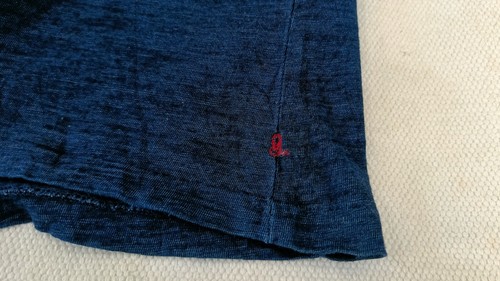 45RPM forty five RPM studio by R 1 Japan solid plain indigo blue ladies tshirt - Picture 8 of 10