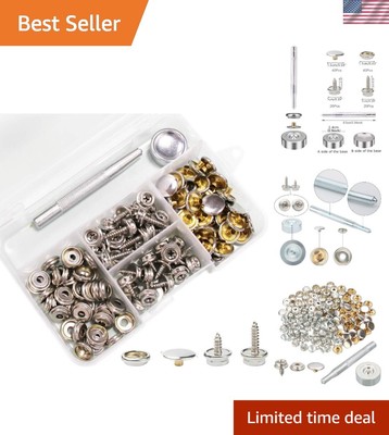 Versatile 120pcs Silver Marine Snap Set - Screws & Tools for Saddlebags & Covers