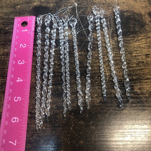 10 glass icicle christmas ornaments - Picture 6 of 6