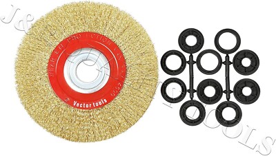 8'' INCH BRASS COATED STEEL WIRE WHEEL - 4500 RPM MAX SPEED - VERSATILE TOOL