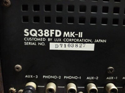 Luxman SQ38FD MK-II Integrated Tube Amplifier Working Tested from