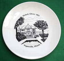 NAPERVILLE ILLINOIS Nichols Library 1897 SOUVENIR PLATE