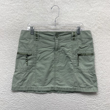 Y2K Vintage Cargo Mini Skirt XL 12 14 31 32 Army Green Low Rise Cyber Fairy