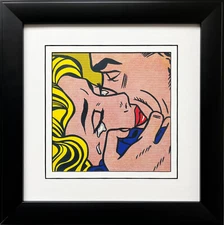 Roy Lichtenstein "The Kiss V" NEW CUSTOM FRAMED Pop Art Lithograph Comic Warhol