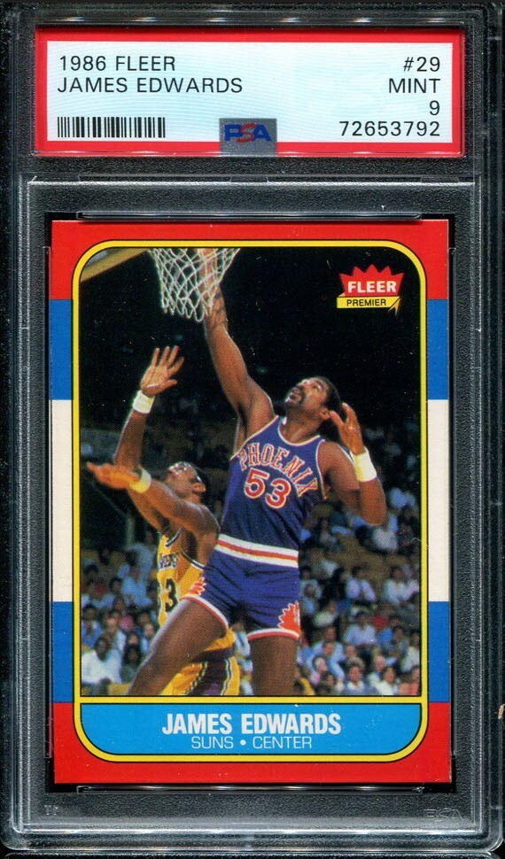 PSA 9 MINT 1986 FLEER JAMES EDWARDS #29 SUNS 53792 SD258