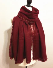 New Womens Fall Winter Scarf Classic Tassel Long Scarf Warm Soft Wrap Red