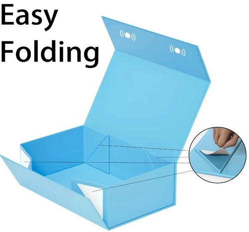 Blaue Geschenkbox, 9,5x6x3" Geschenkbox für Geschenke mit Deckel magnetisch - Bild 3 von 5