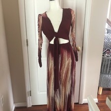 Fashion Nova Womens Long Sleeve Dress/Romper Girl On Fire Maxi Wrap - SIZE: L