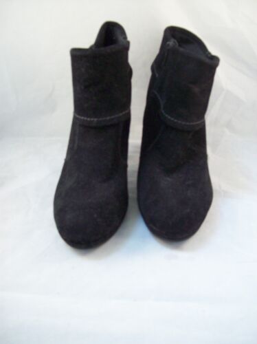 X Appeal Black Suede Ankle Boots 4" Heels .5" Platform Size 9