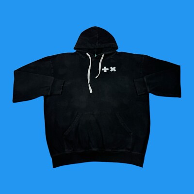 Spreadshirt Mens Size XXL Pullover Embroidered Logo LongSleeve Black Hoodie  Read