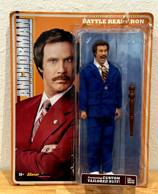 2013 RON BURGUNDY ANCHORMAN BATTLE READY RON 8'' RETRO ACTION FIGURE RE-CARDED