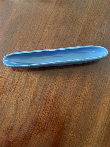 Pottery Barn Isabella Olive Boat Blue Rustic Condiment 9” Approx. - Picture 3 of 7