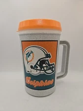 Vintage Miami Dolphins NFL Footbal Super Thermo Insulated Mug Thermos By Betras 