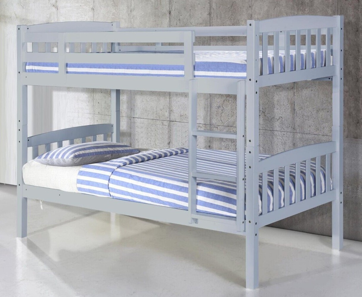 3FT SINGLE, 2FT6 SHORTY WHITE, ANTIQUE, NATURAL PINE BUNK BED