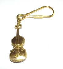 Violin 2" Solid Brass KEY CHAIN 4 1/2" over all length New in Zip Lock