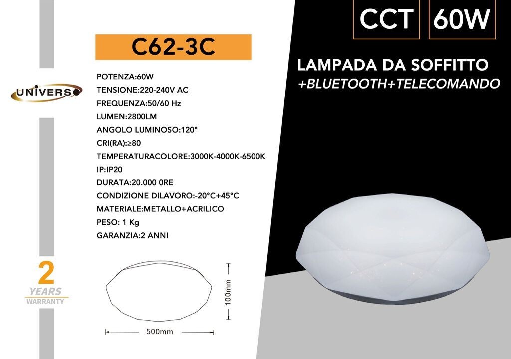 Recensione Plafoniera Universo C62-3C 60W: Smart Lighting al Top