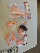 Vintage Baby Doll Parts In Package Farico Fibre-craft Doll Heads And Hands