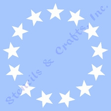 1/2" STAR MINI STENCIL "13 STARS" CIRCLE STENCILS CRAFT TEMPLATE PAINT ART NEW
