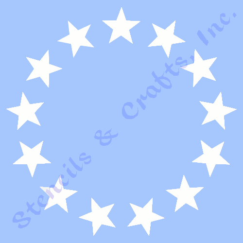1/2" STERN MINI SCHABLONE "13 STERNE" KREIS SCHABLONEN BASTELSCHABLONE PAINT ART NEU - Bild 1 von 1