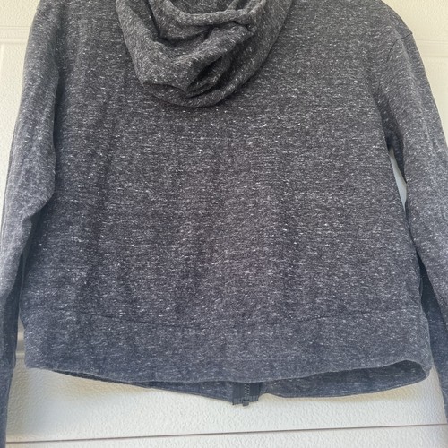 Nike Girls Size Large Standard Fit Charcoal Gray Logo Sportswear Full Zip Hoodie - Picture 10 of 11