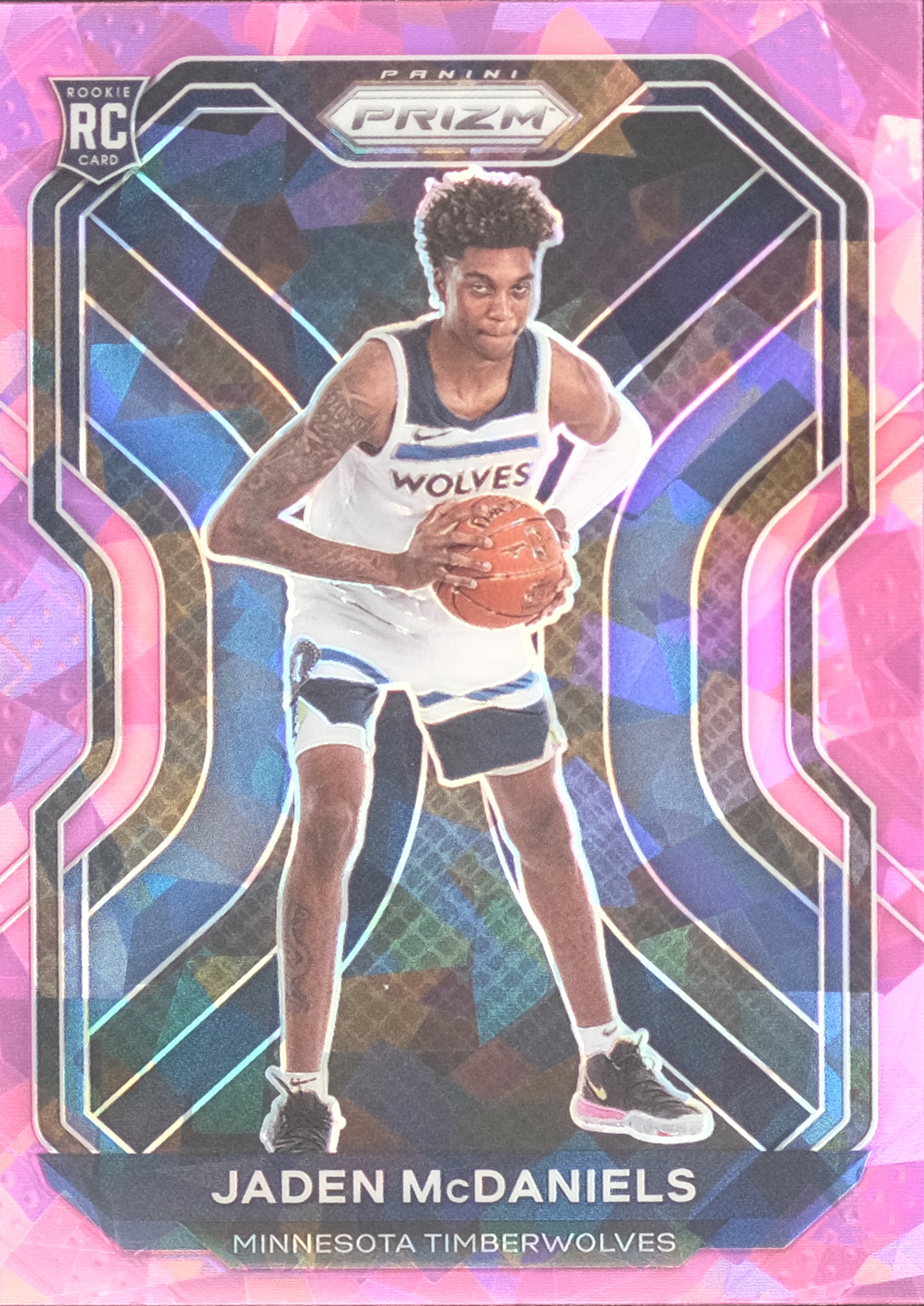 2020-21 Panini Prizm Basketball Base #277: Jaden McDaniels Pink Ice