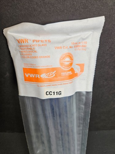 VWR Glass Serological Pipette 10 ml Total of 250 Pipets - Picture 2 of 10
