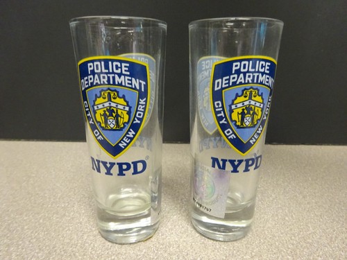 Lot of 2, Police Department City of New York 2006 NYPD 4" Shot Glass Licensed