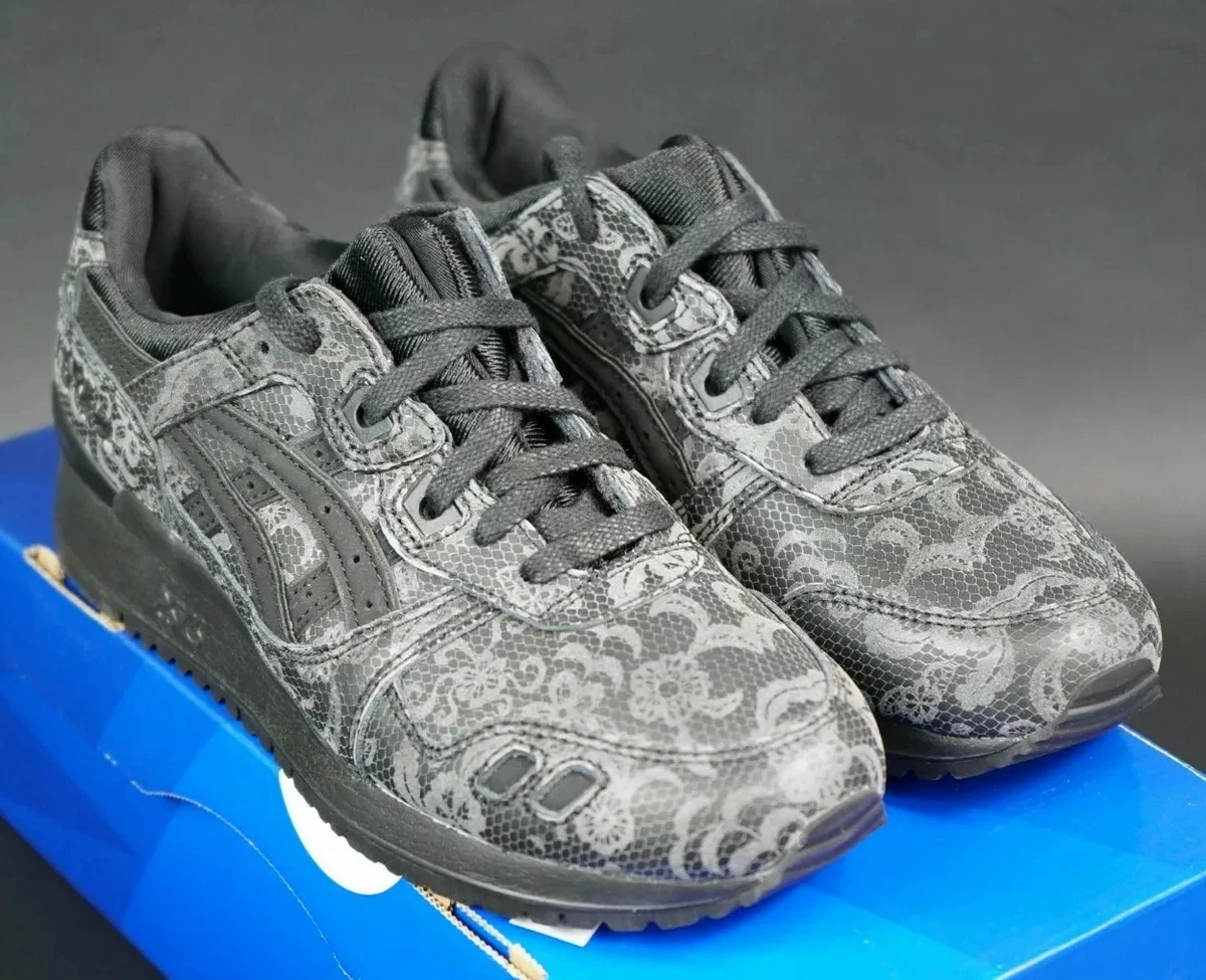 Scarpe da donna Asics Gel Lyte III 3 H7S5L nere riflettenti taglia UK 3 5 NUOVE
