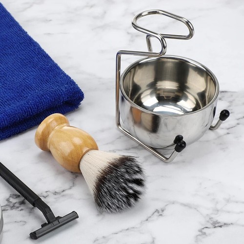 Shaving Brush Set Badger Hair Shaving Brush, Soap, Bowl, & Safety Stand for gift - 第 11/18 張圖片