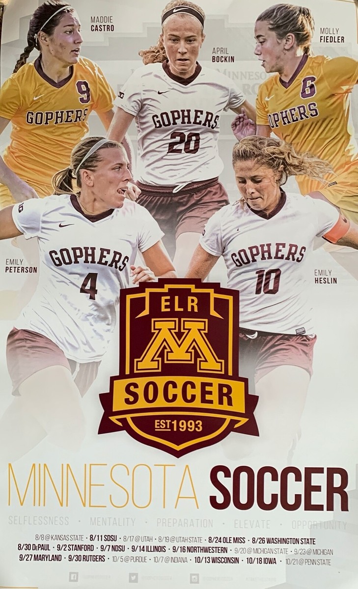 Minnesota Gophers 2018 Women's College Soccer Poster Schedule