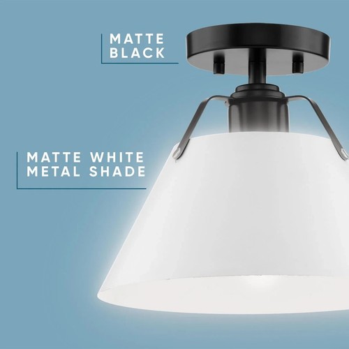 Avec 2335000131M Avery Collection 11.1" Modern Craftsman Matte Black Semi Flush - 第 2/5 張圖片