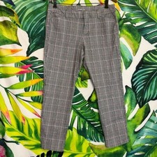 Old Navy Pixie 8 Black White Plaid Pixie Crop Spring Summer Fall Work Pants