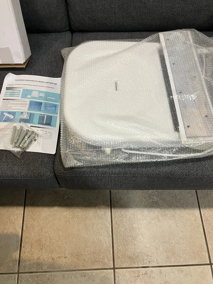 asiento de ducha plegable con patas fácil instalación Foto 3 de 4