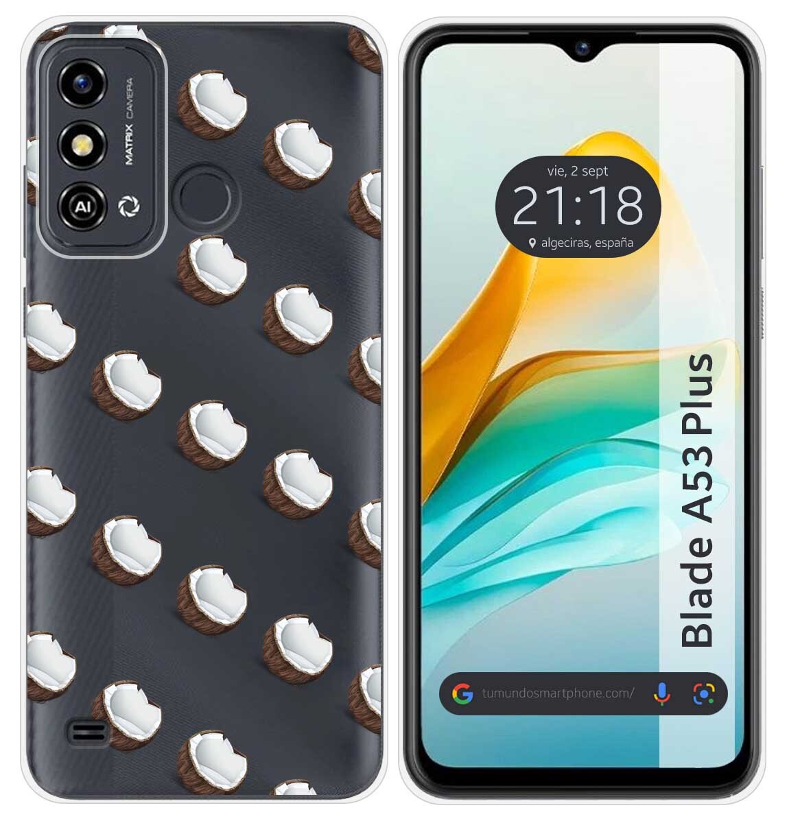 Cover Silicone per ZTE Blade A53 Plus Disegno Cocos Disegni