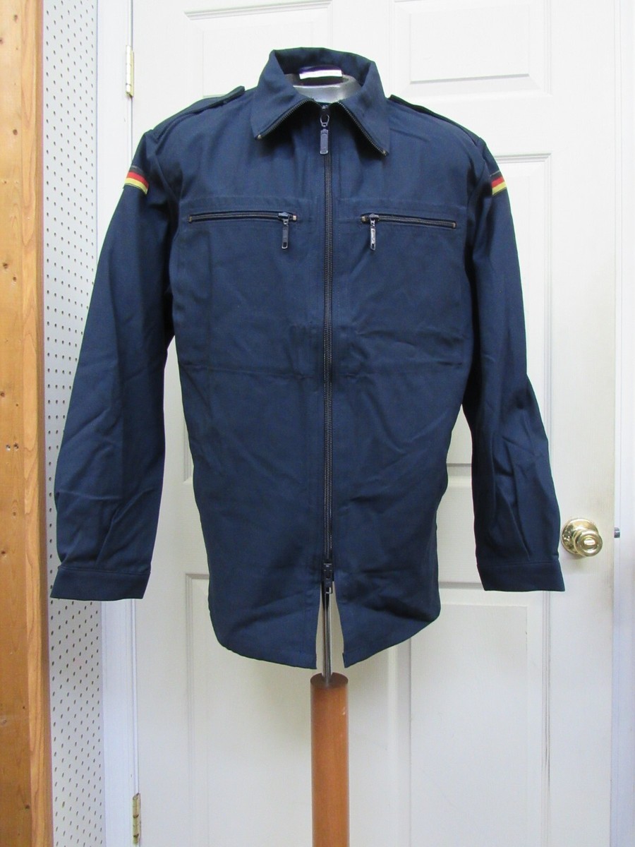 1997 German Navy Deck Jacket Shirt Blue Zipper Germany Flag