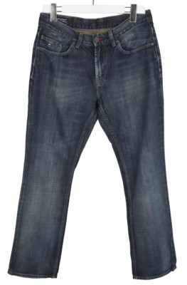 Tommy Hilfiger Mercer Straight Fit Jeans Herren W33/L30 Whiskers Neu Blau