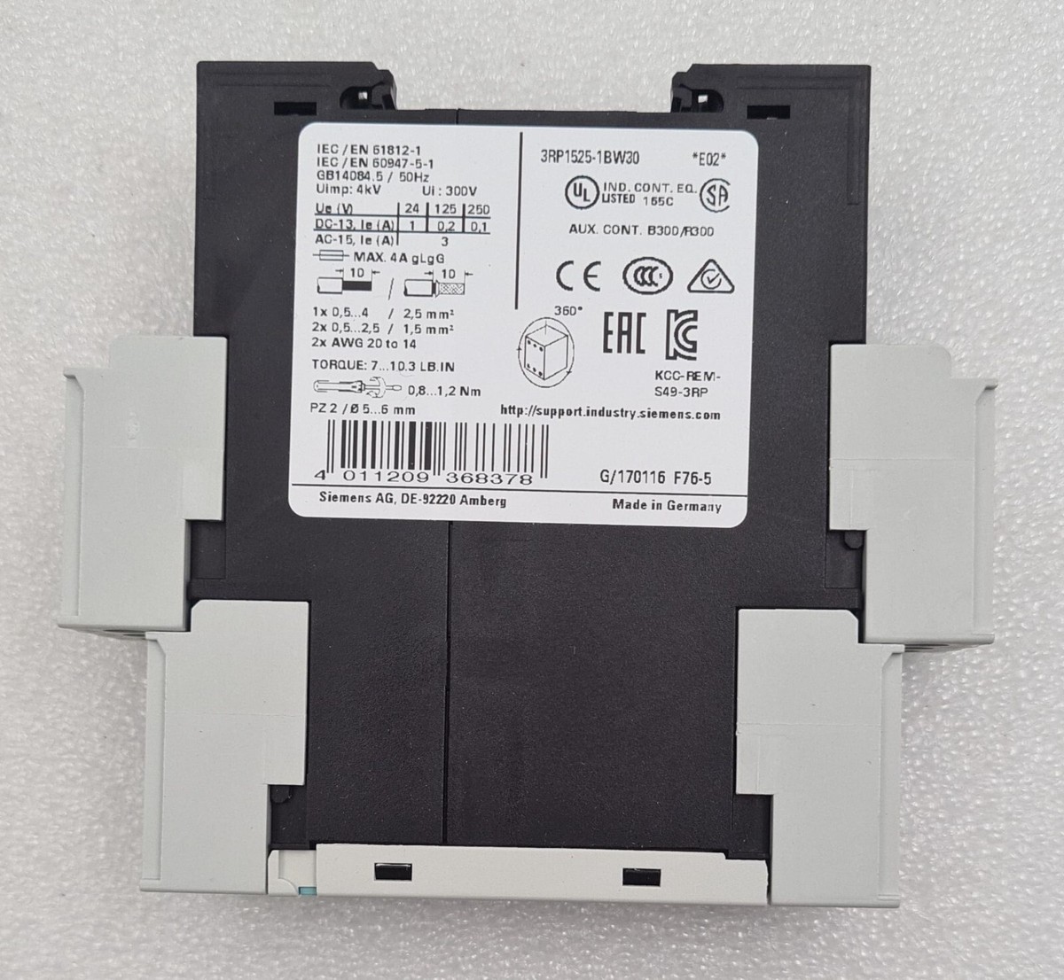 NEW - SIEMENS 3RP1525-1BW30 SIRIUS TIMING DELAY RELAY | eBay