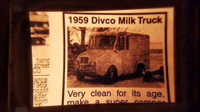 7118 Vintage 35MM SLIDE Foto 1959 DIVCO MILK TRUCK