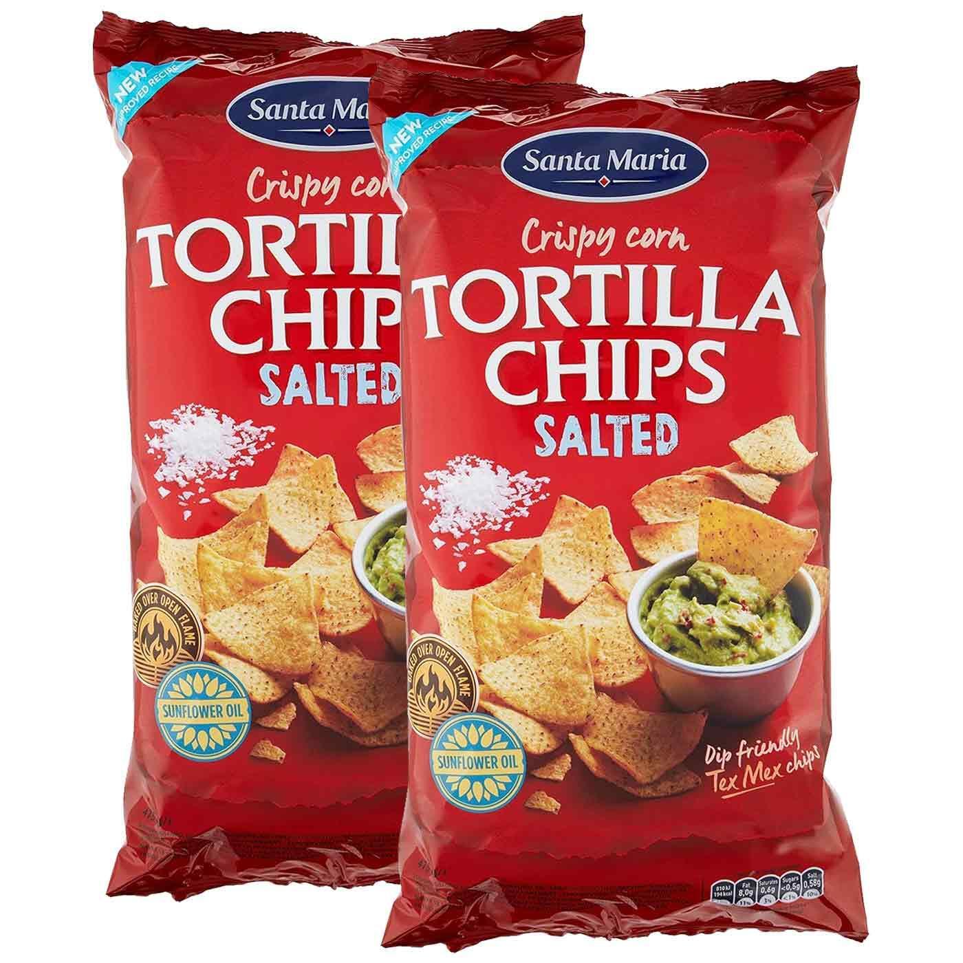 Santa Maria Corn Salted Tortilla Chips Snack Baked Triangle Crisps Pack 2 x 475g