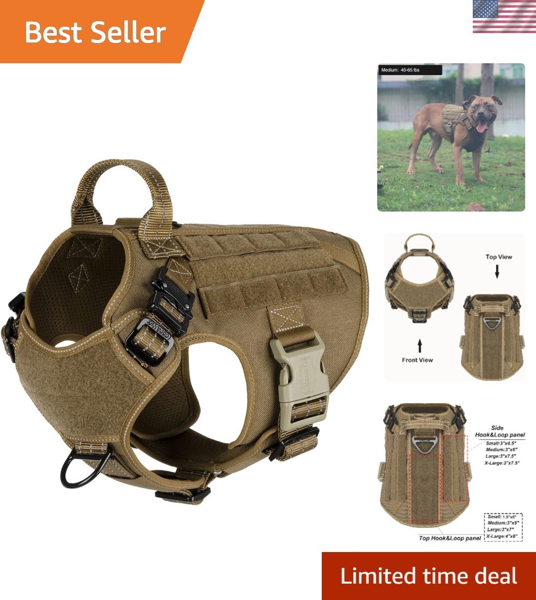 Dog Vest Front Hooking Dog Harness ICEFANG Tactical Dog Harness