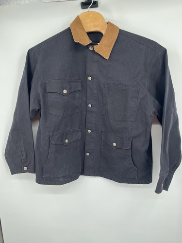 Schaefer Black Canvas Bronco Brush Jacket with Corduroy Collar 2XL NEW - Picture 2 of 11