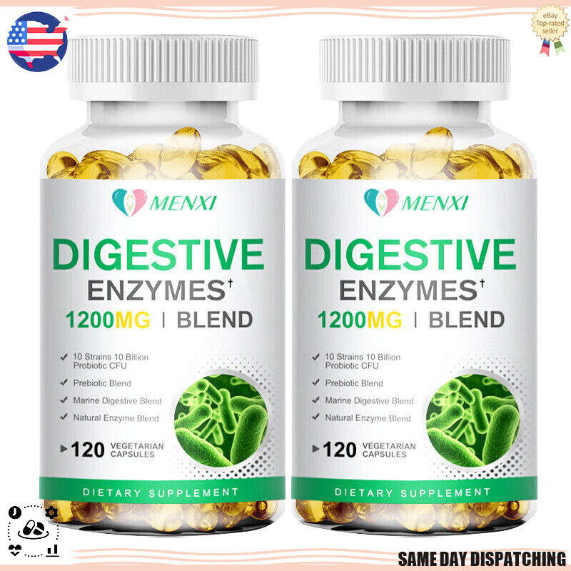 1200MG Digestive Enzymes Multi Enzymes Complex 240 Capsules with Probiotics CFU