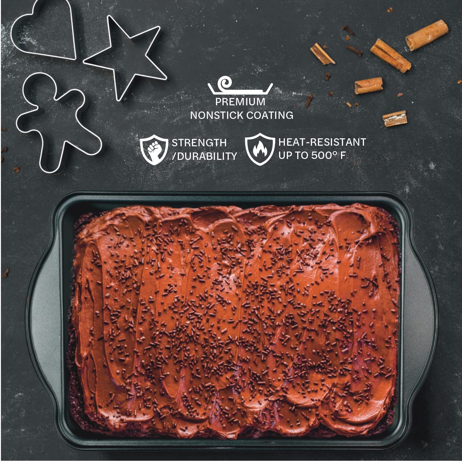 Non-Stick Lasagna Pan 12.5 Inch Baking and Roasting Pan Heavy Duty Bakeware F...