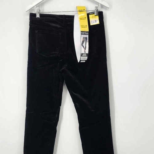 Well Worn Womens 29" In High-Rise Luxe Velvet Tapered Pants Black Size 6/28 NWT - Picture 4 of 6